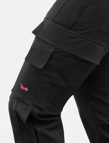 Women's work dungarees made of stretch strong cotton with knee pad pockets