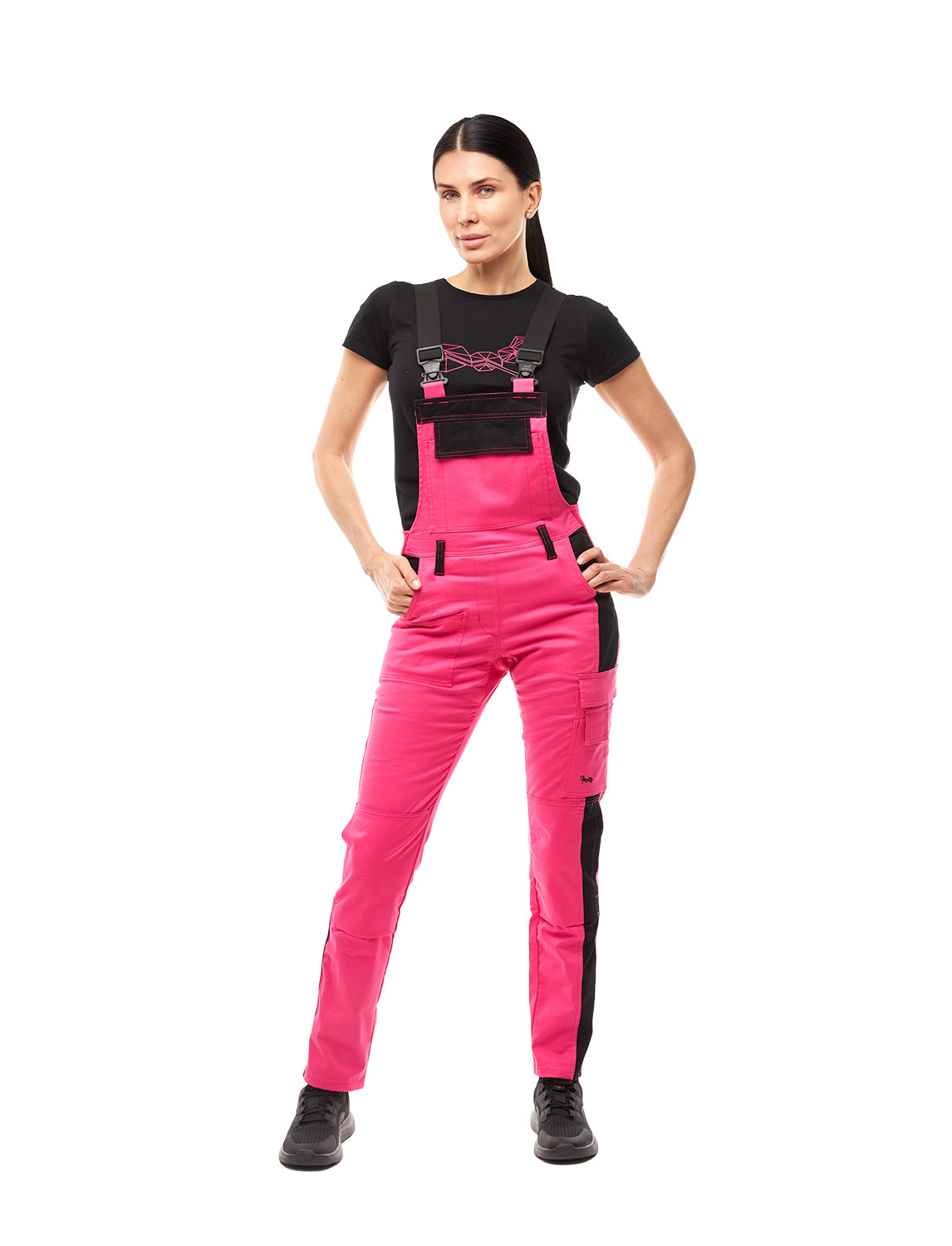 Salopette de travail femme en coton stretch avec poches pour genouillères | StrongAnt D511SCS