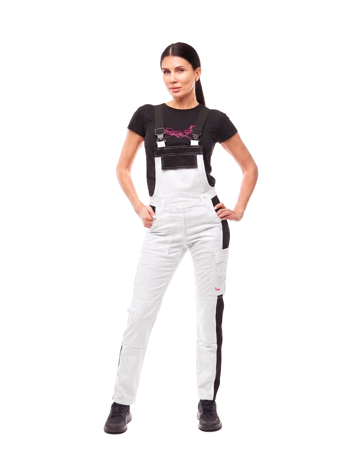 Salopette de peintre femme Stretch en coton avec poches pour genouillères | StrongAnt D510SCS