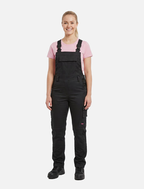 Women's work dungarees stretch with knee pad pockets work trousers cotton