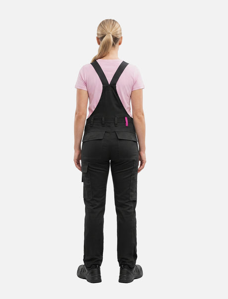 Women's work dungarees stretch with knee pad pockets work trousers cotton