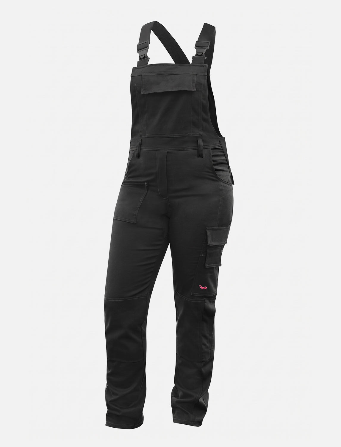 Women's work dungarees stretch with knee pad pockets work trousers cotton