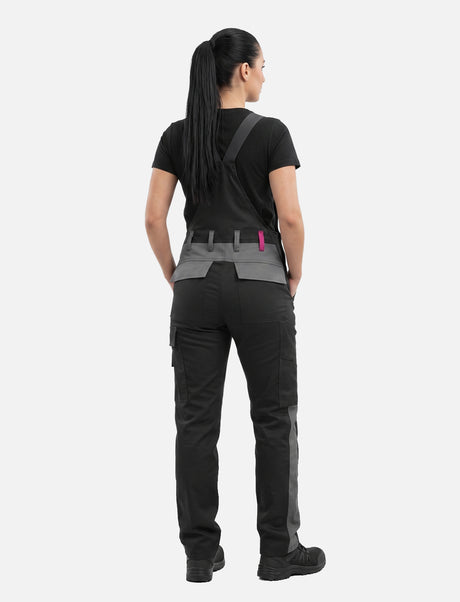 Women's work dungarees stretch with knee pad pockets work trousers cotton