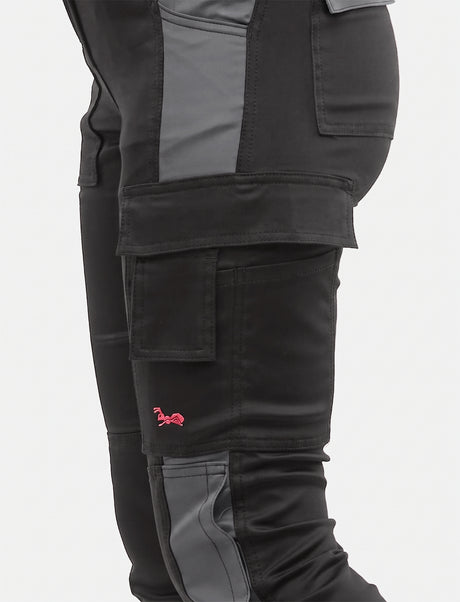 Women's work dungarees stretch with knee pad pockets work trousers cotton