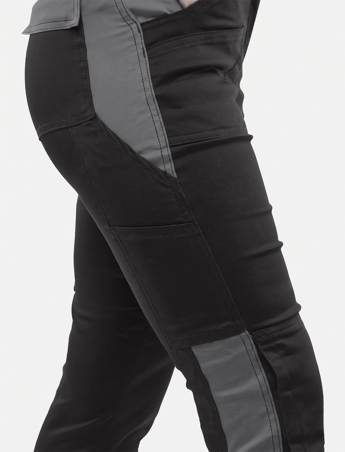 Women's work dungarees stretch with knee pad pockets work trousers cotton