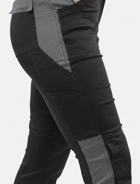 Women's work dungarees stretch with knee pad pockets work trousers cotton