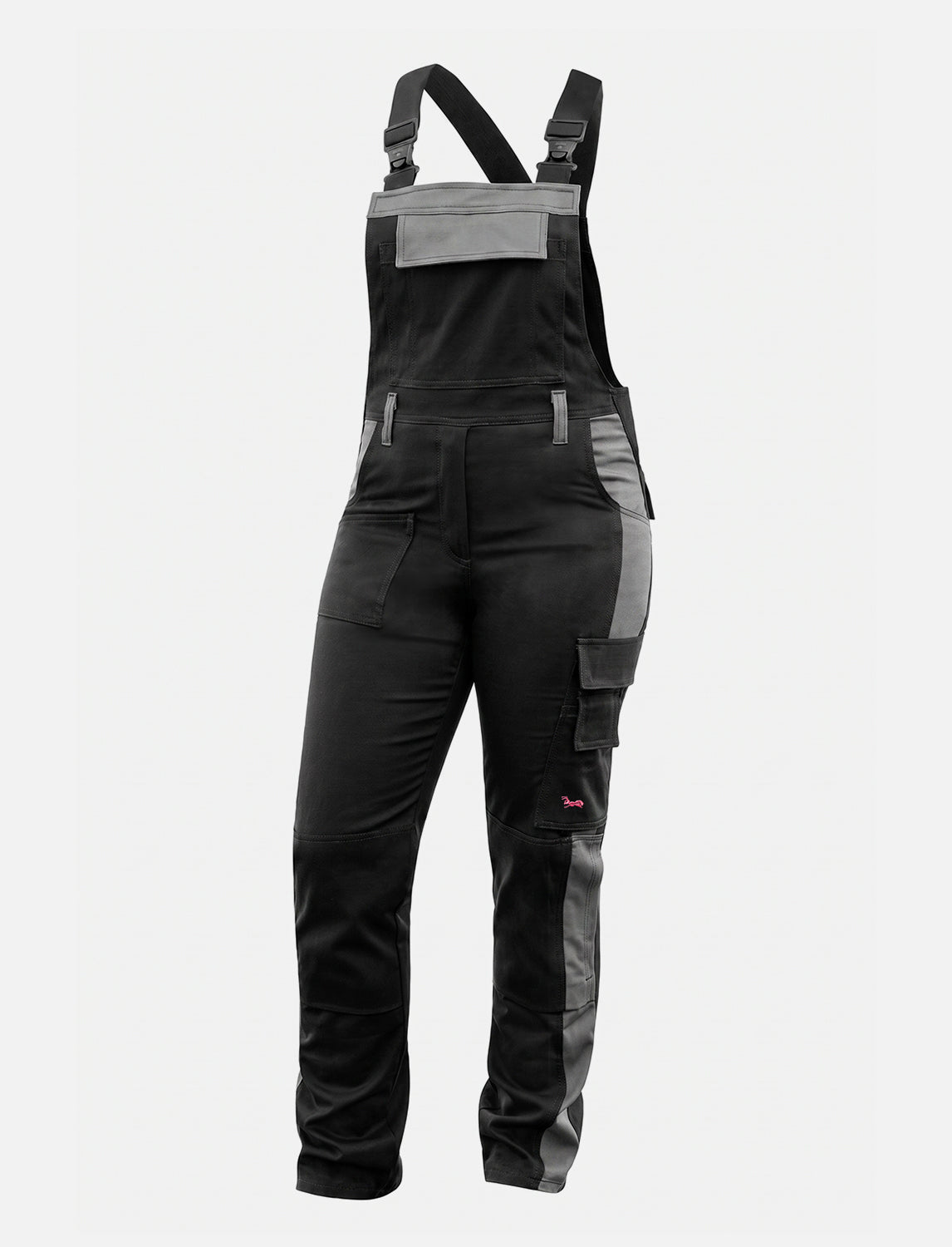 Women's work dungarees stretch with knee pad pockets work trousers cotton