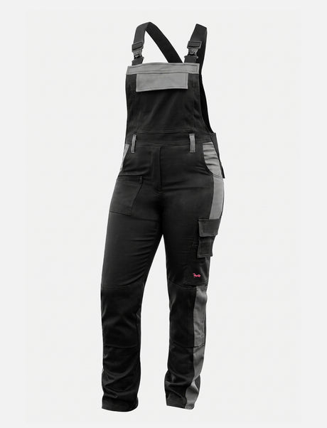 Women's work dungarees stretch with knee pad pockets work trousers cotton