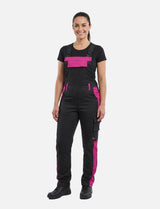 Women's work dungarees stretch with knee pad pockets work trousers cotton