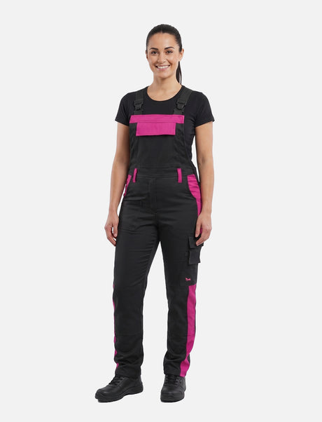 Women's work dungarees stretch with knee pad pockets work trousers cotton