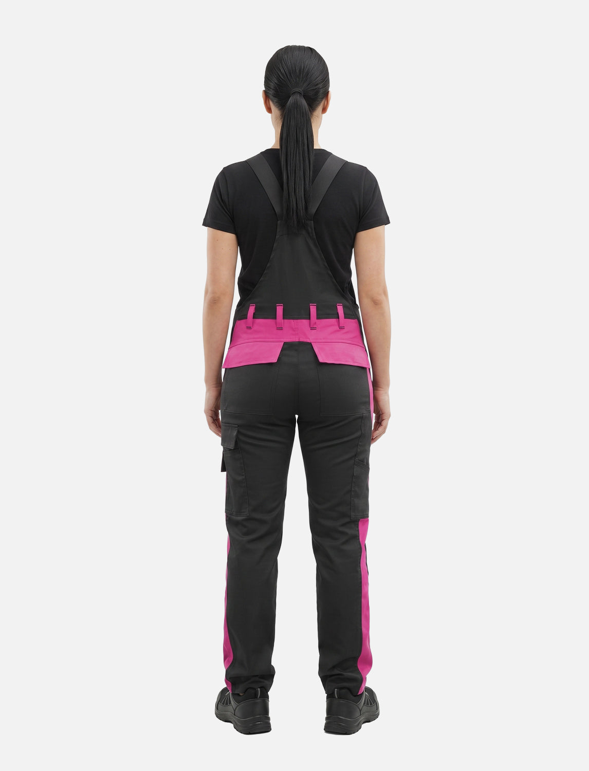 Women's work dungarees stretch with knee pad pockets work trousers cotton