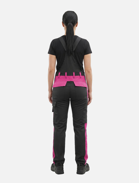 Women's work dungarees stretch with knee pad pockets work trousers cotton