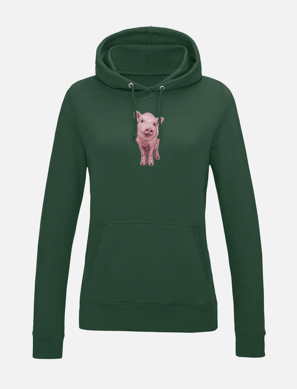 Damen-Hoodie mit Schweinchen-Stickerei