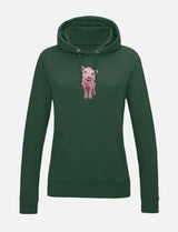Damen-Hoodie mit Schweinchen-Stickerei