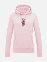 Damen-Hoodie mit Schweinchen-Stickerei