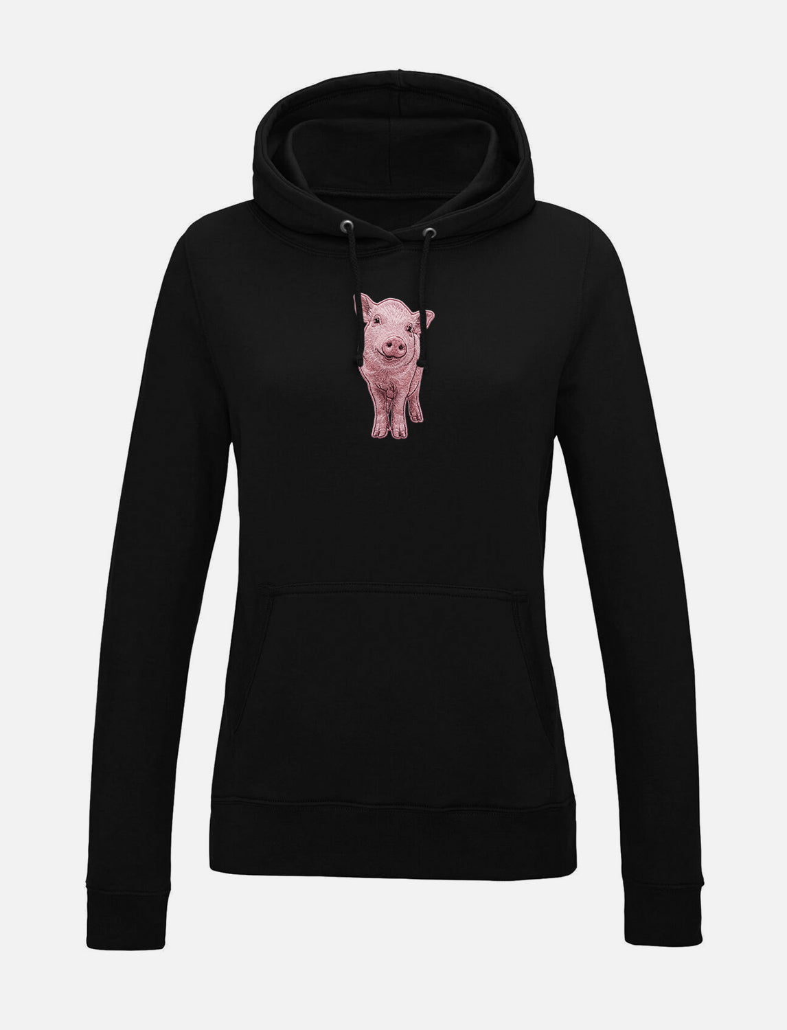 Damen-Hoodie mit Schweinchen-Stickerei