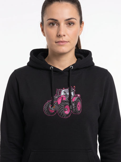 Damen-Hoodie mit gesticktem Traktor