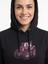 Damen-Hoodie mit gesticktem Traktor