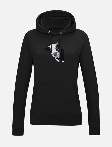 Damen-Hoodie mit Kuhmotiv
