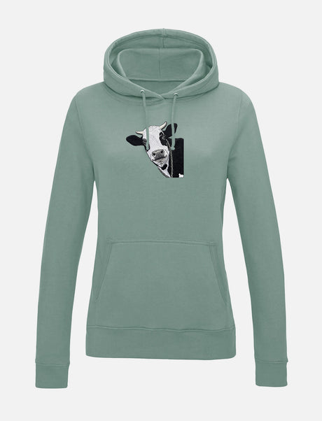 Damen-Hoodie mit Kuhmotiv