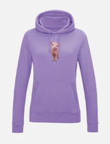 Damen-Hoodie mit Schweinchen-Stickerei