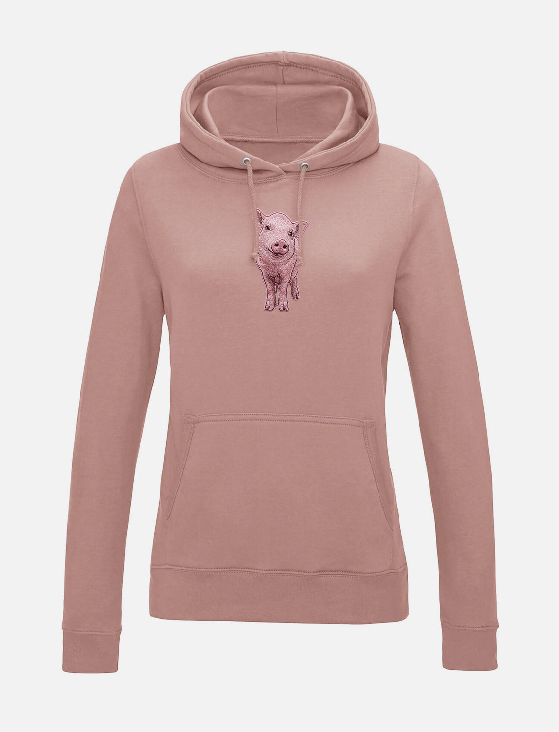 Damen-Hoodie mit Schweinchen-Stickerei