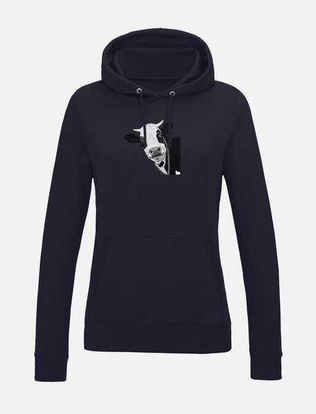 Damen-Hoodie mit Kuhmotiv