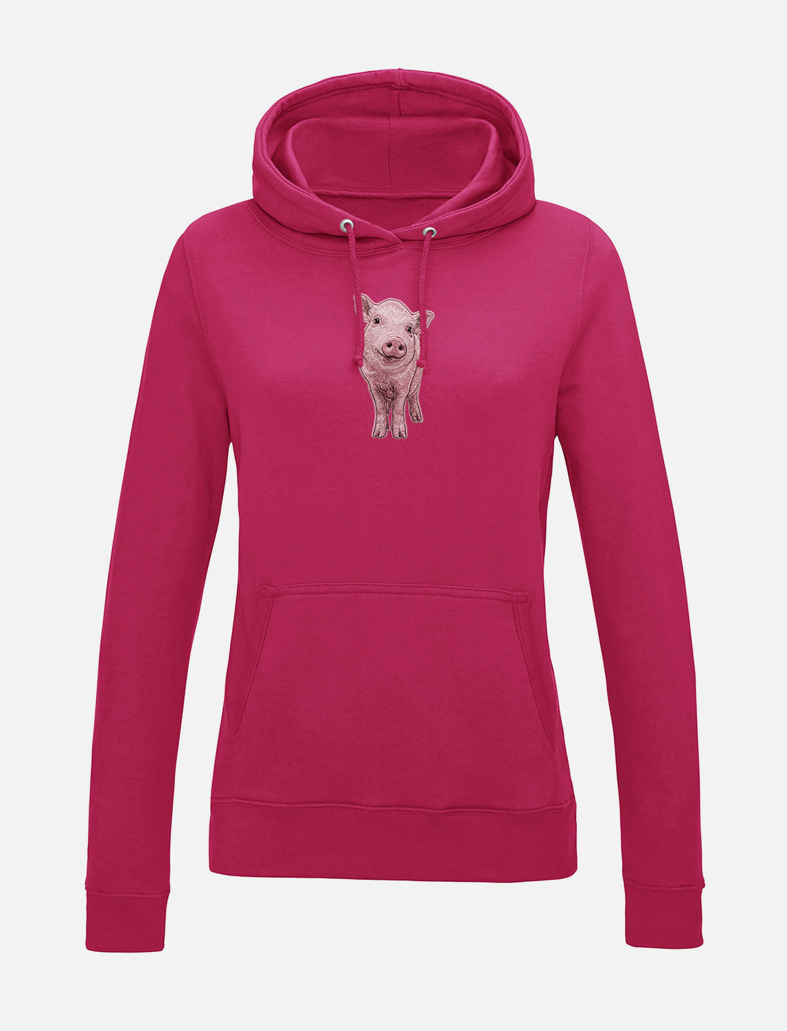 Damen-Hoodie mit Schweinchen-Stickerei