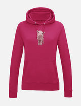 Damen-Hoodie mit Schweinchen-Stickerei