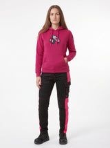 Damen-Hoodie mit Traktor-Stickerei