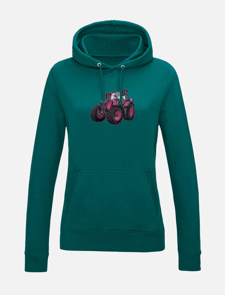 Damen-Hoodie mit gesticktem Traktor