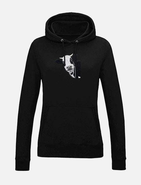 Damen-Hoodie mit Kuhmotiv