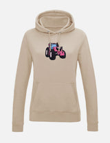 Damen-Hoodie mit Traktor-Stickerei