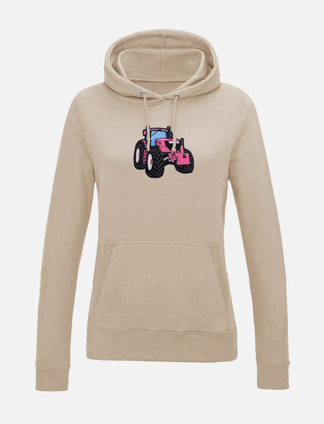 Damen-Hoodie mit Traktor-Stickerei