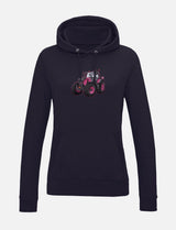 Damen-Hoodie mit gesticktem Traktor