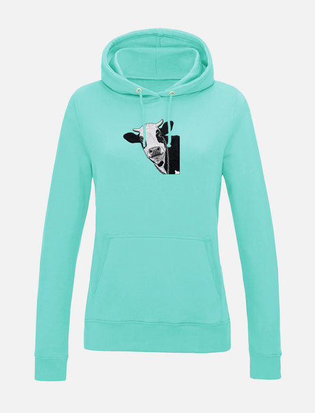 Damen-Hoodie mit Kuhmotiv