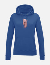 Damen-Hoodie mit Schweinchen-Stickerei
