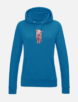 Damen-Hoodie mit Schweinchen-Stickerei