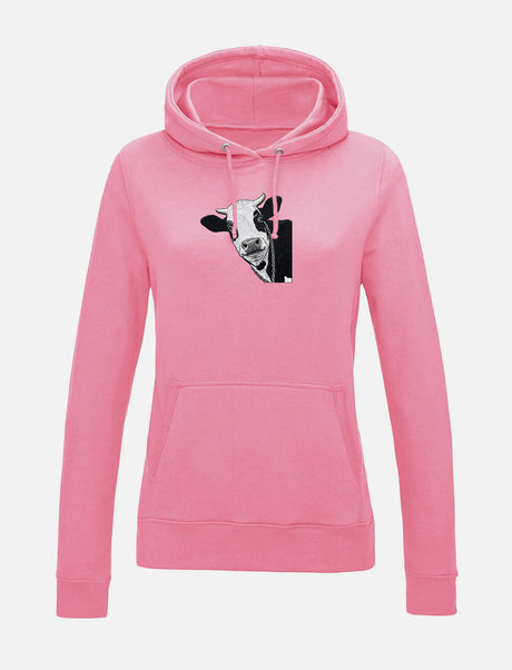 Damen-Hoodie mit Kuhmotiv