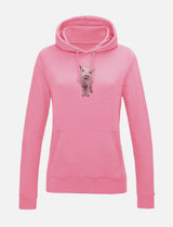 Damen-Hoodie mit Schweinchen-Stickerei
