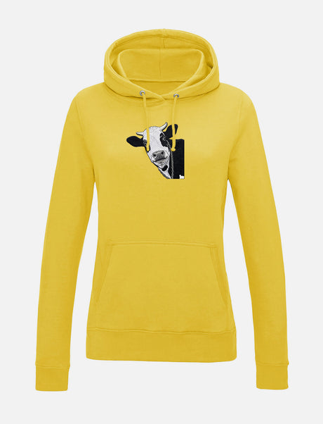 Damen-Hoodie mit Kuhmotiv