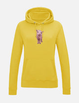 Damen-Hoodie mit Schweinchen-Stickerei
