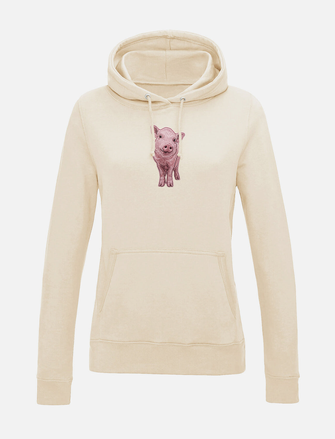 Damen-Hoodie mit Schweinchen-Stickerei
