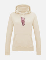 Damen-Hoodie mit Schweinchen-Stickerei