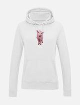 Damen-Hoodie mit Schweinchen-Stickerei