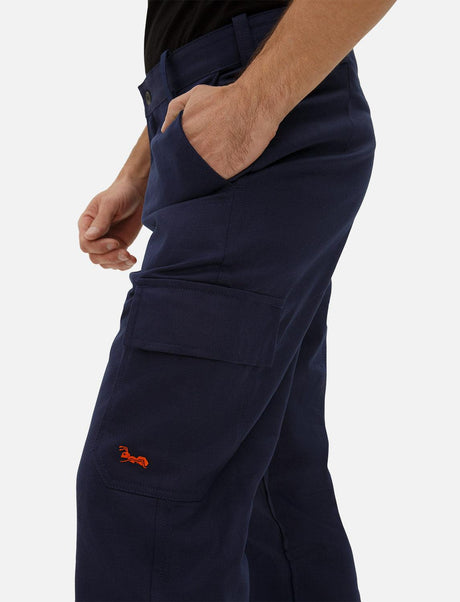 Pantalon de travail homme 100 % coton (260 g/m²) cargo d’été taille élastiquée