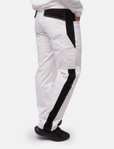 Pantalon de travail homme blanc 100 % coton avec poches pour genouillères, pantalon de peintre