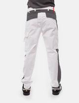 Pantalon de travail homme blanc 100 % coton avec poches pour genouillères, pantalon de peintre
