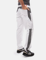 Pantalon de travail homme blanc 100 % coton avec poches pour genouillères, pantalon de peintre