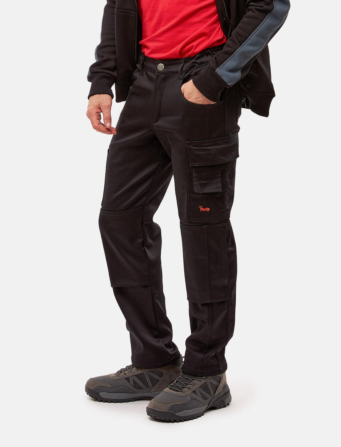 Men's Thermal Cargo Pants Stretch Outdoor Work Trousers Winter Fleece